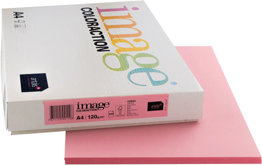 IMAGE COLORACTION Kopierpapier Coral A4 266662 120g, rosa 250 Blatt Idealshop