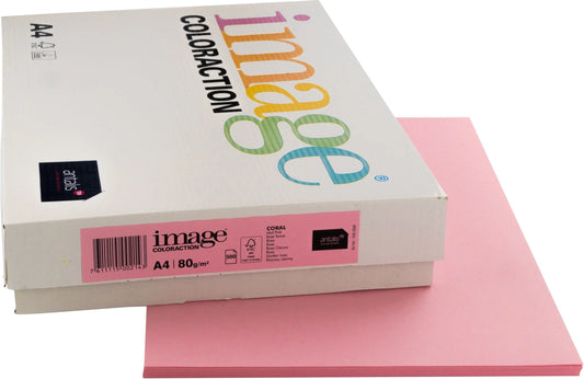 IMAGE COLORACTION Kopierpapier Coral A4 274572 80g, rosa 500 Blatt Idealshop