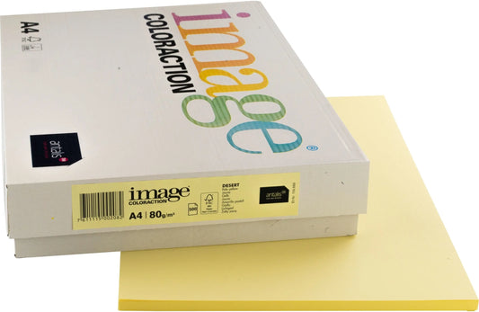 IMAGE COLORACTION Kopierpapier Desert A4 274566 80g, gelb 500 Blatt Idealshop