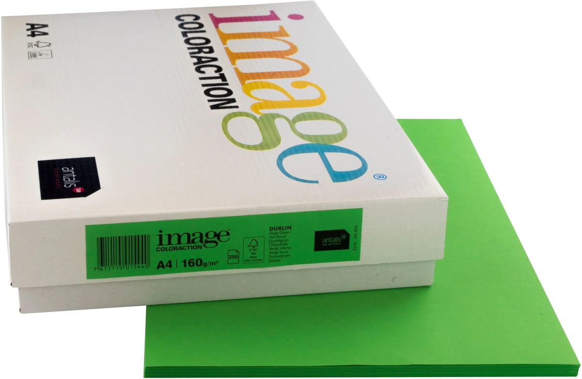 IMAGE COLORACTION Kopierpapier Dublin A4 385125 160g, dunkelgrün 250 Blatt Idealshop