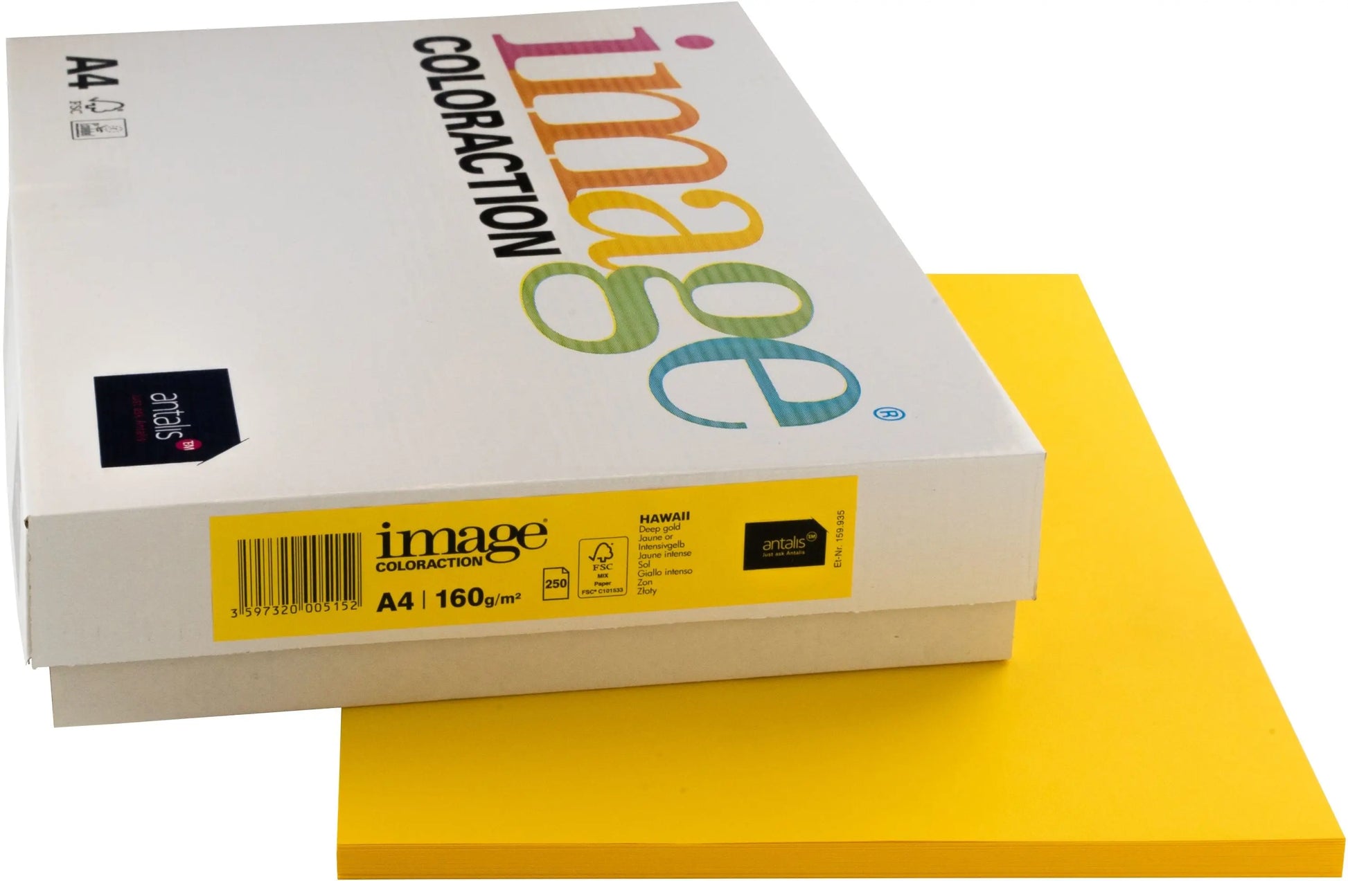 IMAGE COLORACTION Kopierpapier Hawaii A4 266725 intensivgelb, 160g 250 Blatt Idealshop