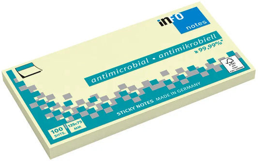 INFO Haftnotizen 75x125mm 5155-01 antimikrobiell, gelb 100 Blatt Idealshop