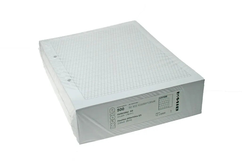 INGOLD-BIWA Ringbucheinlagen E5 02.322.552 weiss 90g 5x5mm kar. 500 Blatt Idealshop