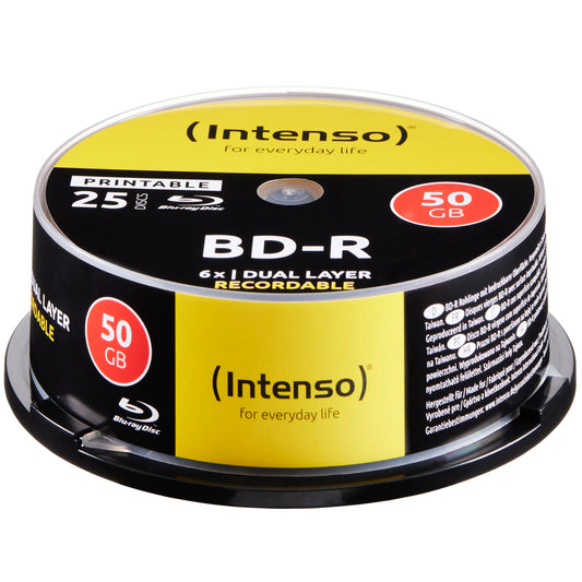INTENSO Blue-ray 50 GB, 6x, Print. 5101124 Cake Box 25 Discs Idealshop