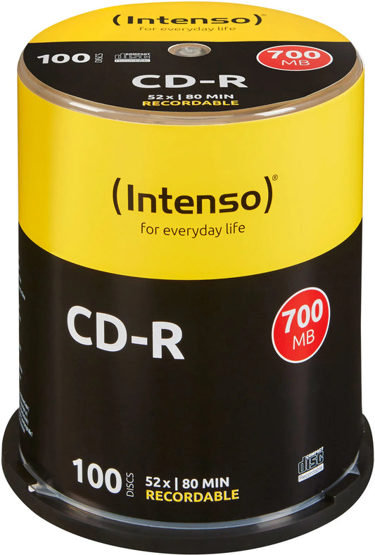 INTENSO CD-R Cake Box 80MIN/700MB 1001126 52X 100 PCS Idealshop