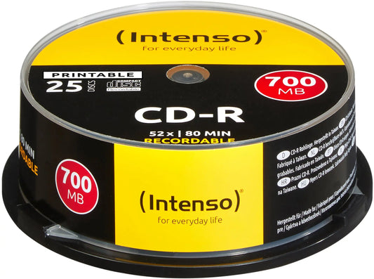 INTENSO CD-R Cake Box 80MIN/700MB 1801124 52x Printable 25 Pcs Idealshop
