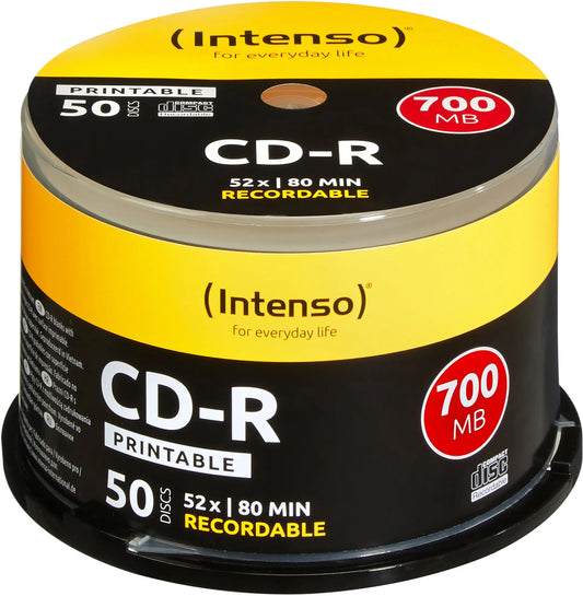 INTENSO CD-R Cake Box 80MIN/700MB 1801125 52x Printable 50 Pcs Idealshop