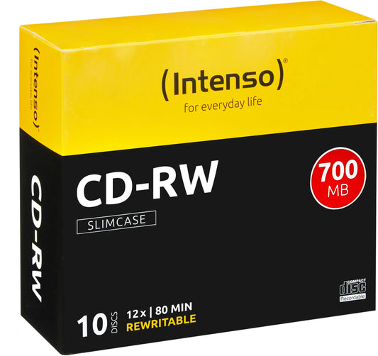 INTENSO CD-RW Slim 80MIN/700MB 2801622 12x 10 Pcs Idealshop