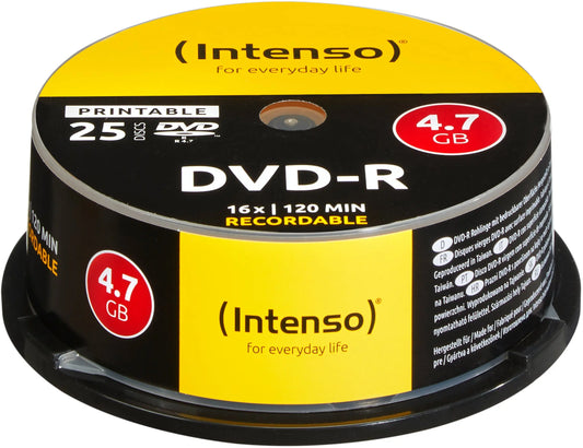 INTENSO DVD-R Cake Box 4.7 GB 4801154 16x Printable 25 Pcs Idealshop