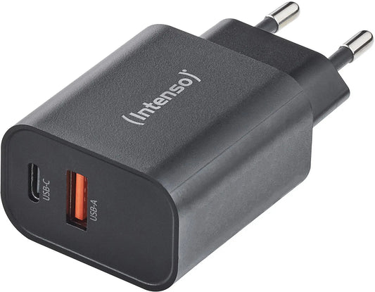 INTENSO Power Adapter W30AC Charger 7803010 30W, USB-A & USB-C black Idealshop