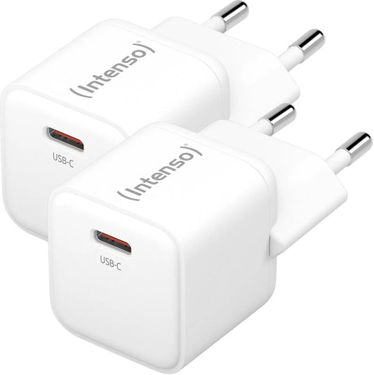INTENSO Power Charger 30W GaN white 7803032 1 x USB-C each Double Pack Idealshop