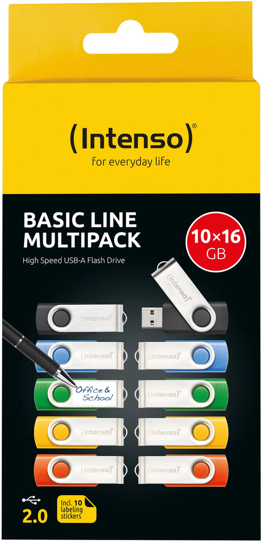 INTENSO USB-Stick Basic Line 10x16GB 3503571 USB 2.0 Mulitpack Idealshop