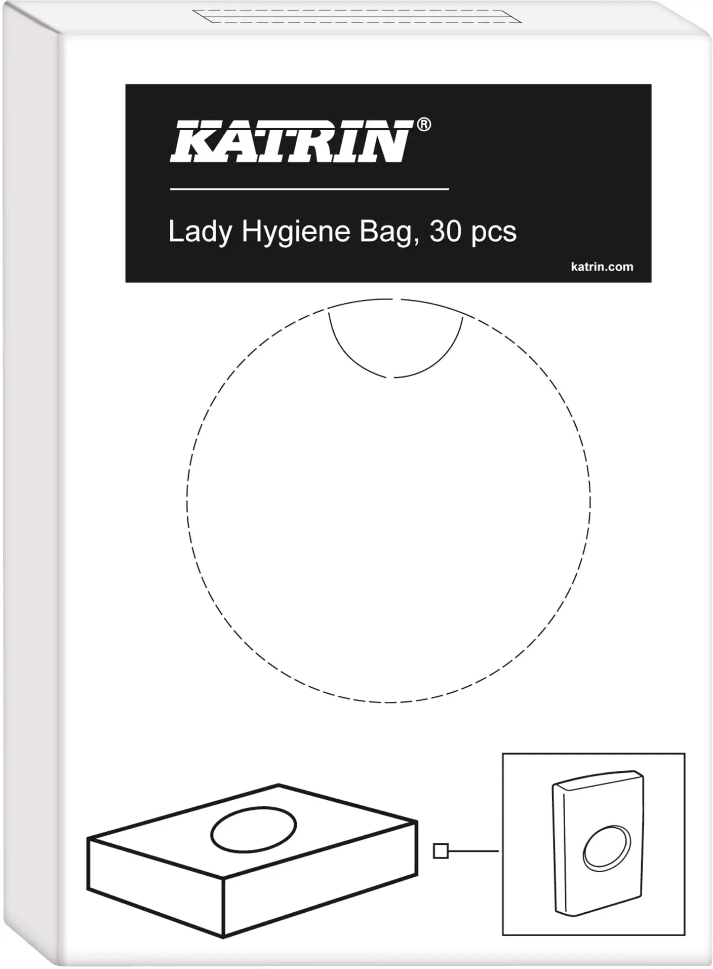 KATRIN Hygienebeutel 9.5x3.2x13.5cm 547613 weiss, PE 30 Stück Idealshop