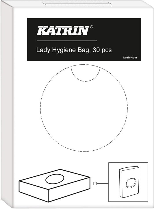 KATRIN Hygienebeutel 9.5x3.2x13.5cm 547613 weiss, PE 30 Stück Idealshop
