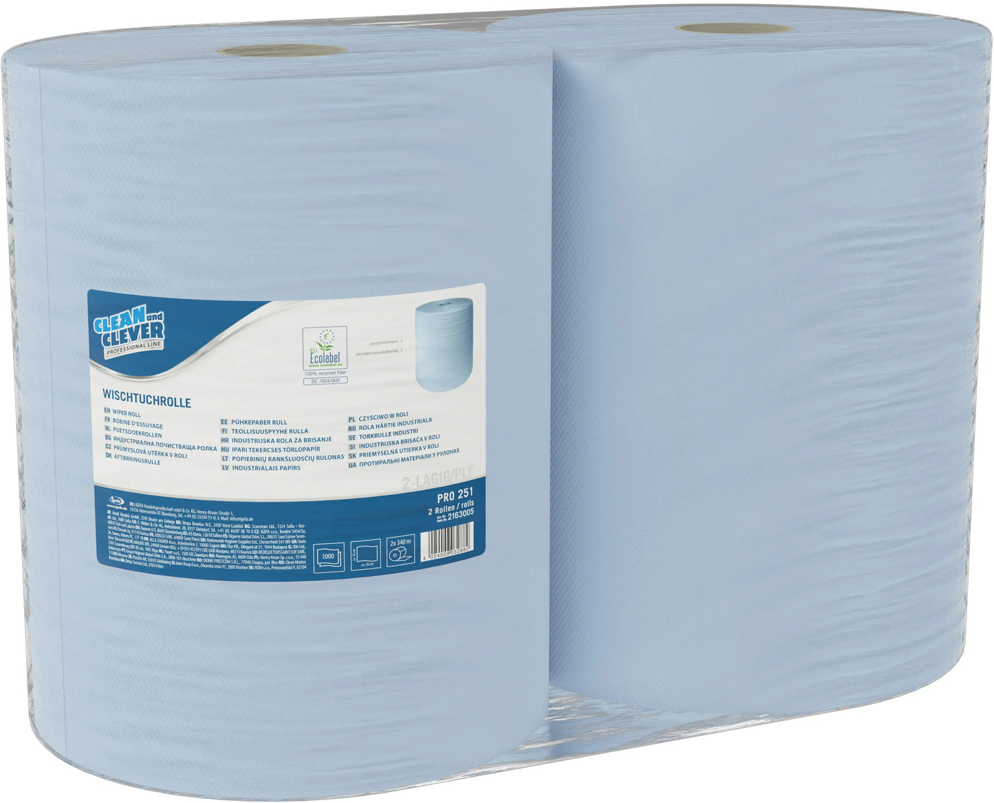 KATRIN Putztuchrollen 2-lagig 38x36cm P1468 Maxi, blau 2 Rollen Idealshop
