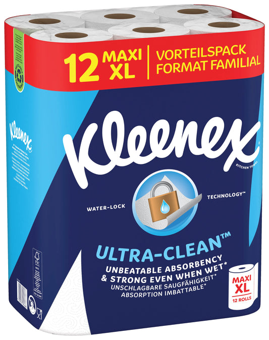 KLEENEX Haushaltspapier Ultra Clean 5815001 2-lagig 12 XL Rollen Idealshop