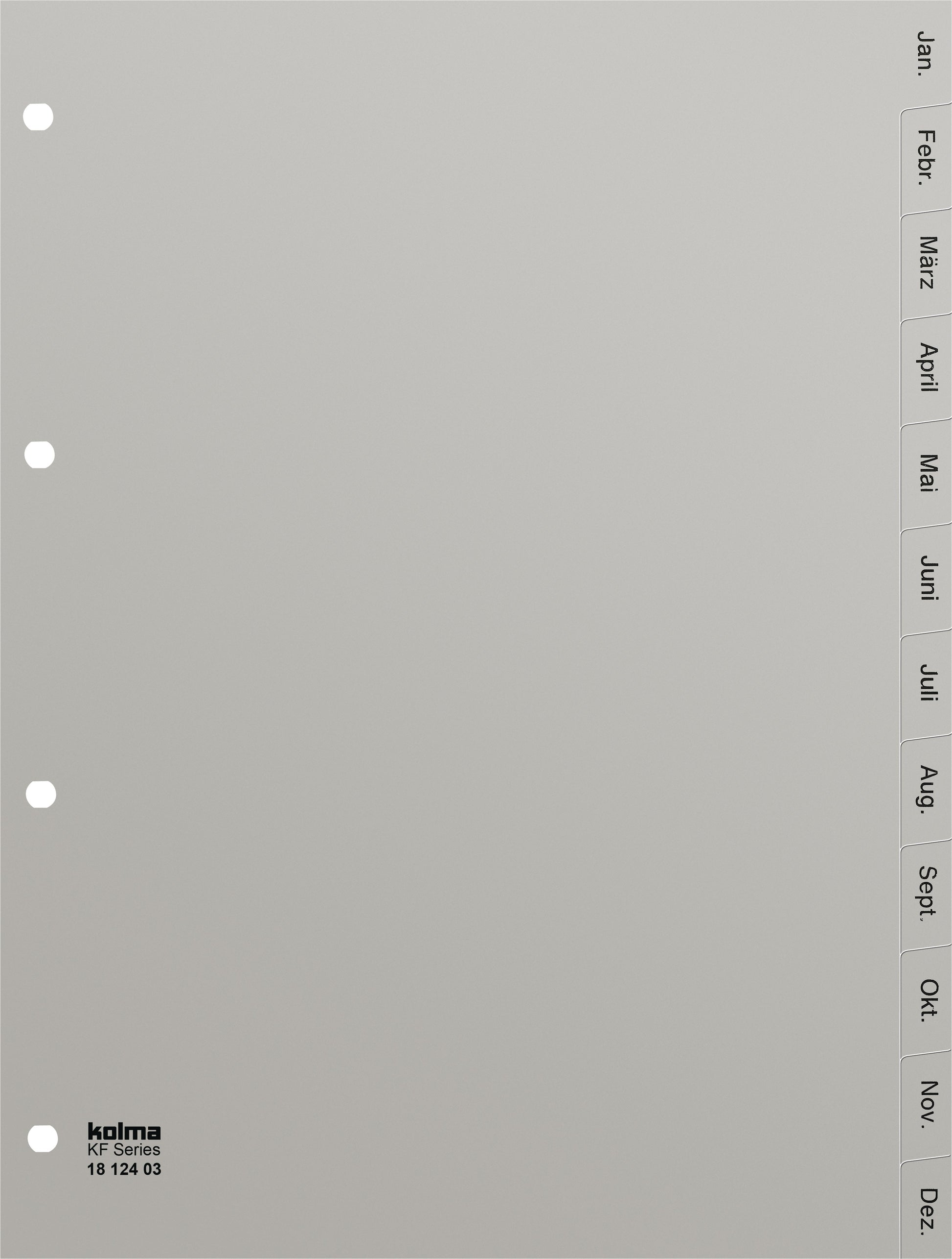 KOLMA Register KolmaFlex A4 18.124.03 grau Jan-Dez DE Idealshop