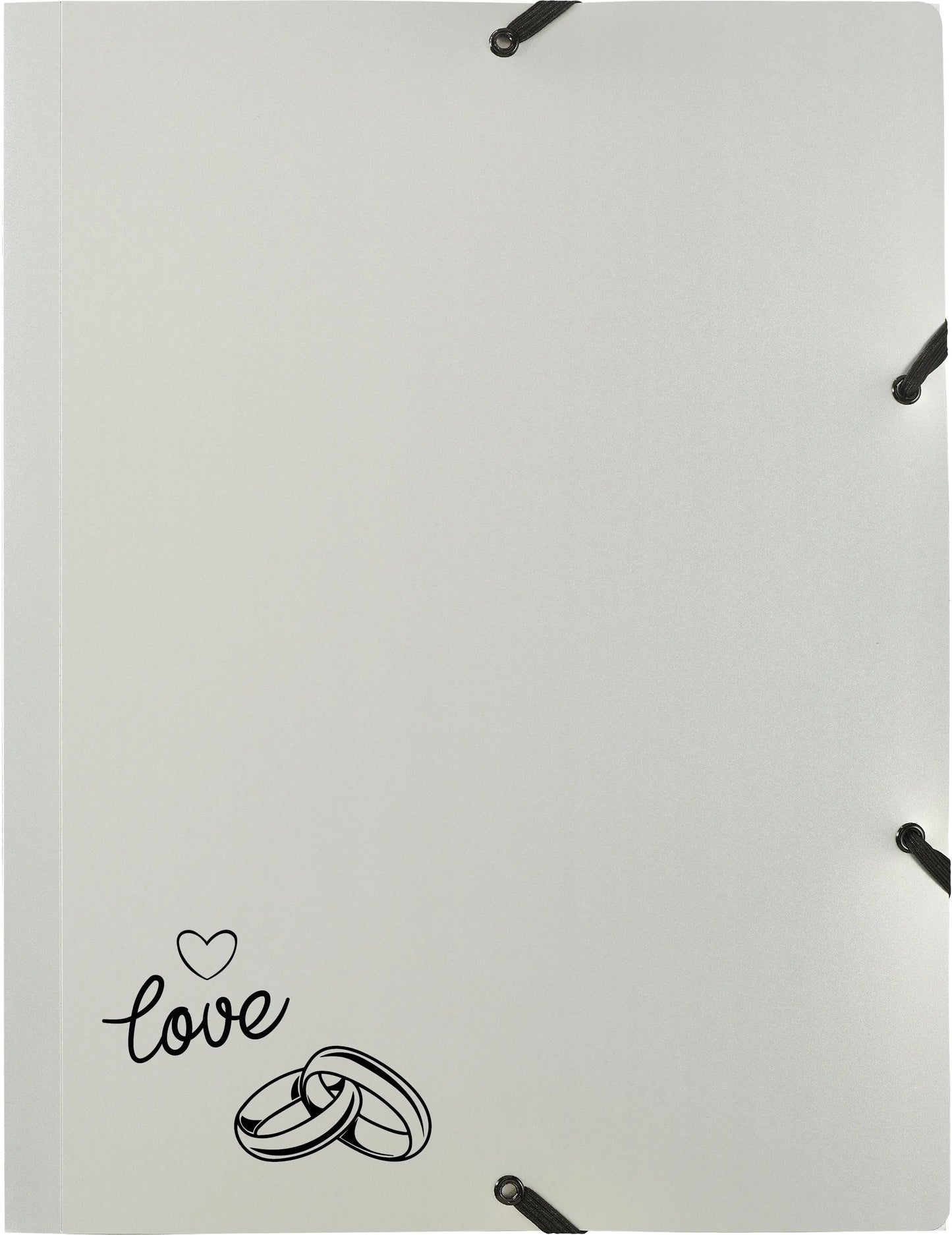 KOLMA Gummibandmappe Wedding A4 11.179.07 opak silber,love Idealshop