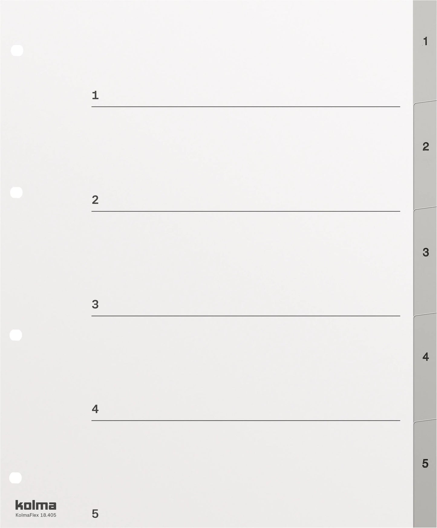 KOLMA Register KolmaFlex A4+ 18.405.03 grau 1-5 Idealshop