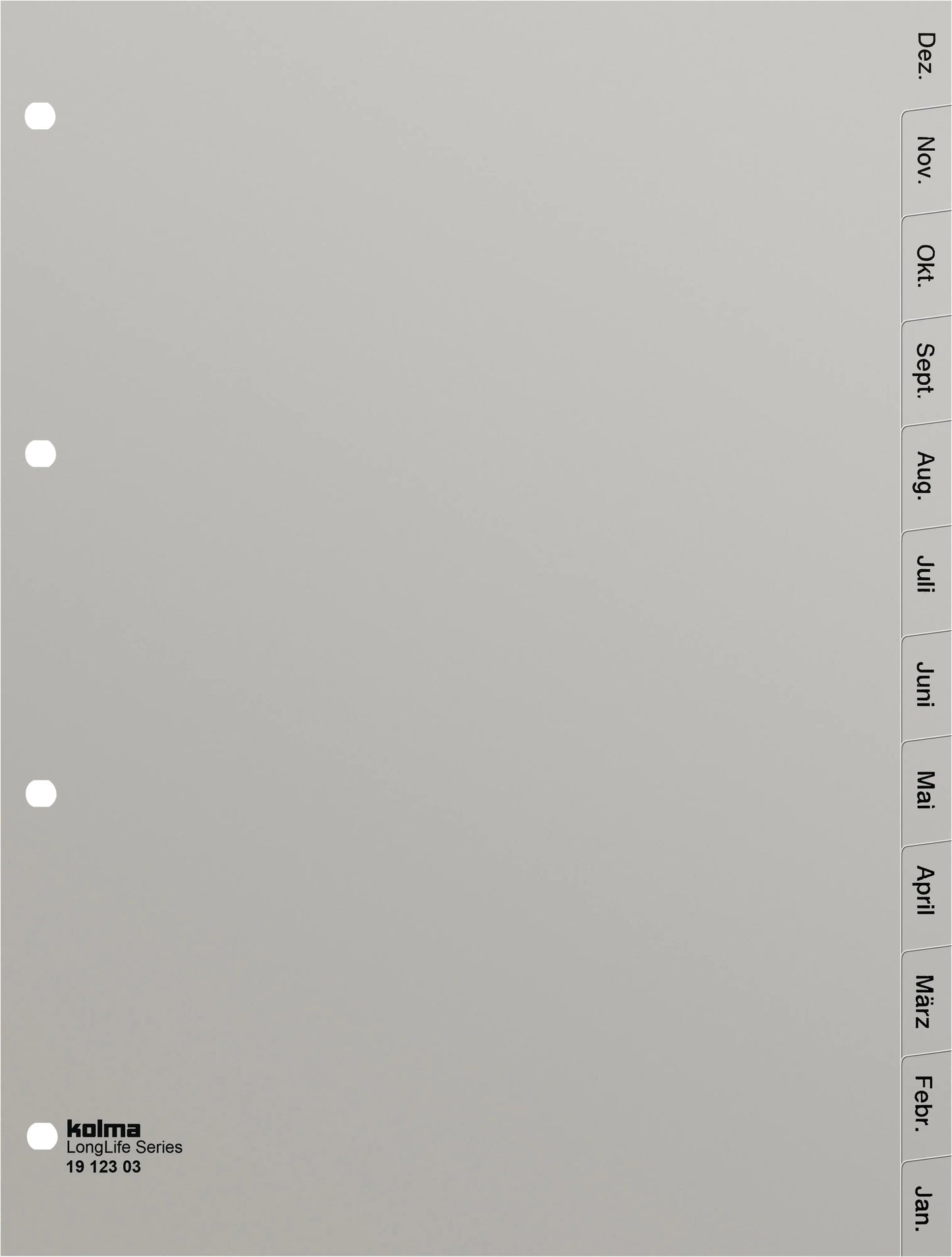 KOLMA Register LongLife A4 19.123.03 grau Dez-Jan DE Idealshop