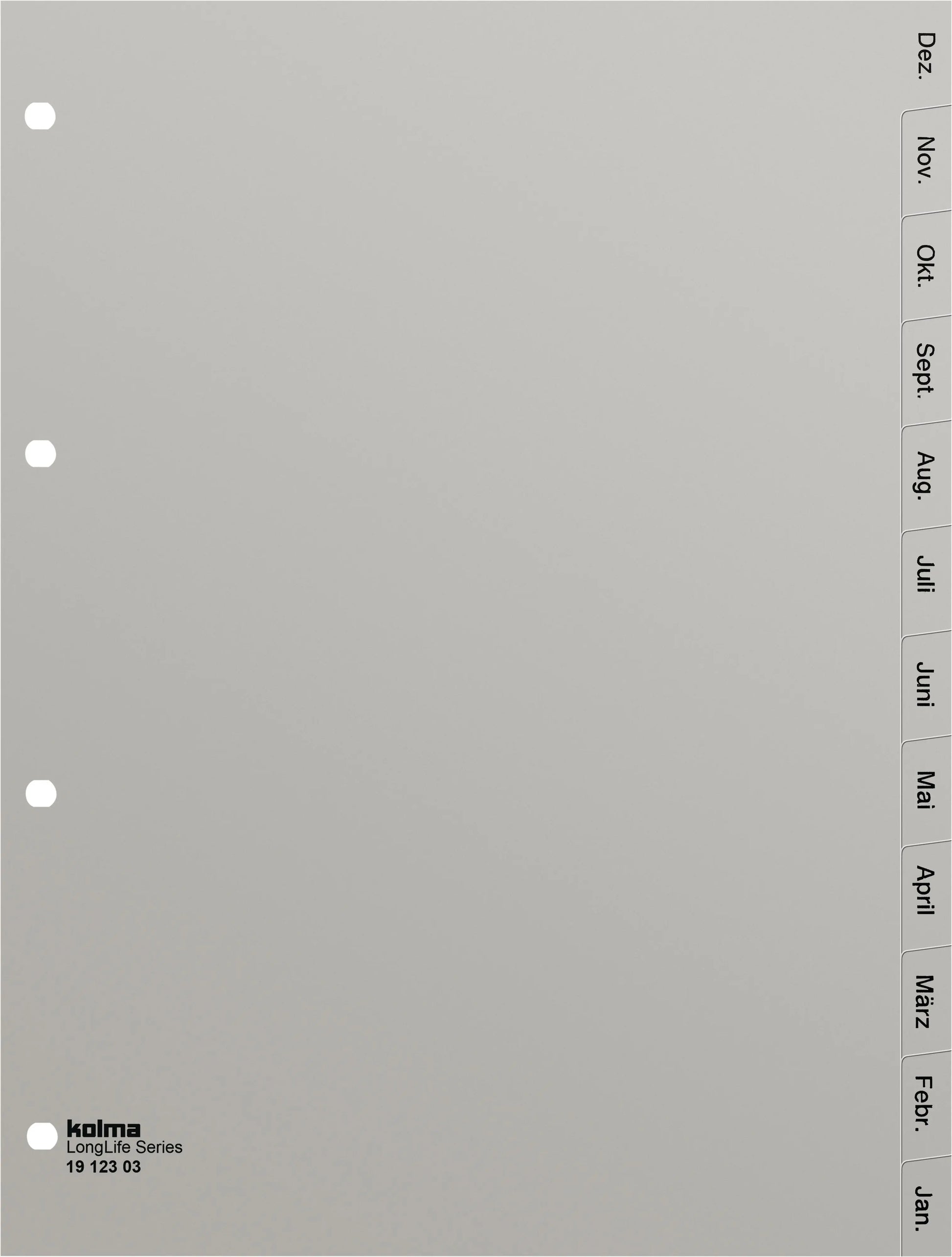 KOLMA Register LongLife A4 19.123.03 grau Dez-Jan DE Idealshop