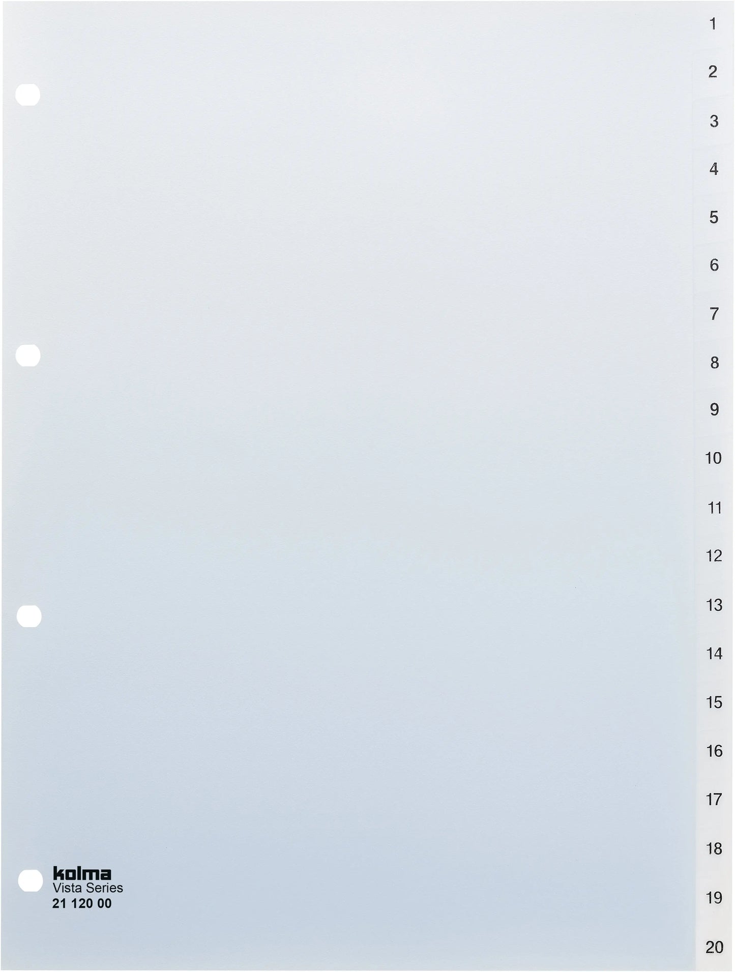 KOLMA Register Vista A4 21.120.00 transparent 1-20 Idealshop