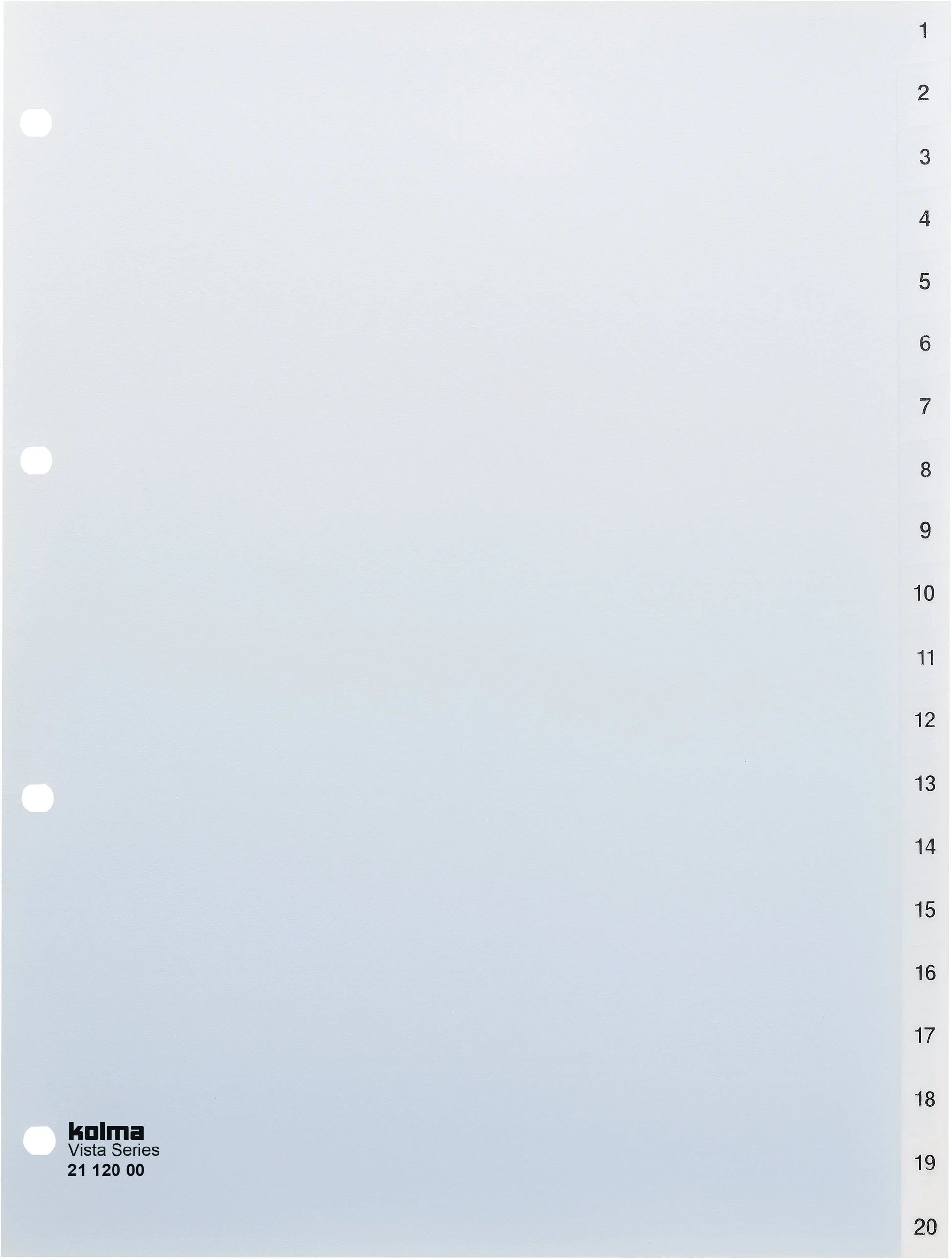 KOLMA Register Vista A4 21.120.00 transparent 1-20 Idealshop