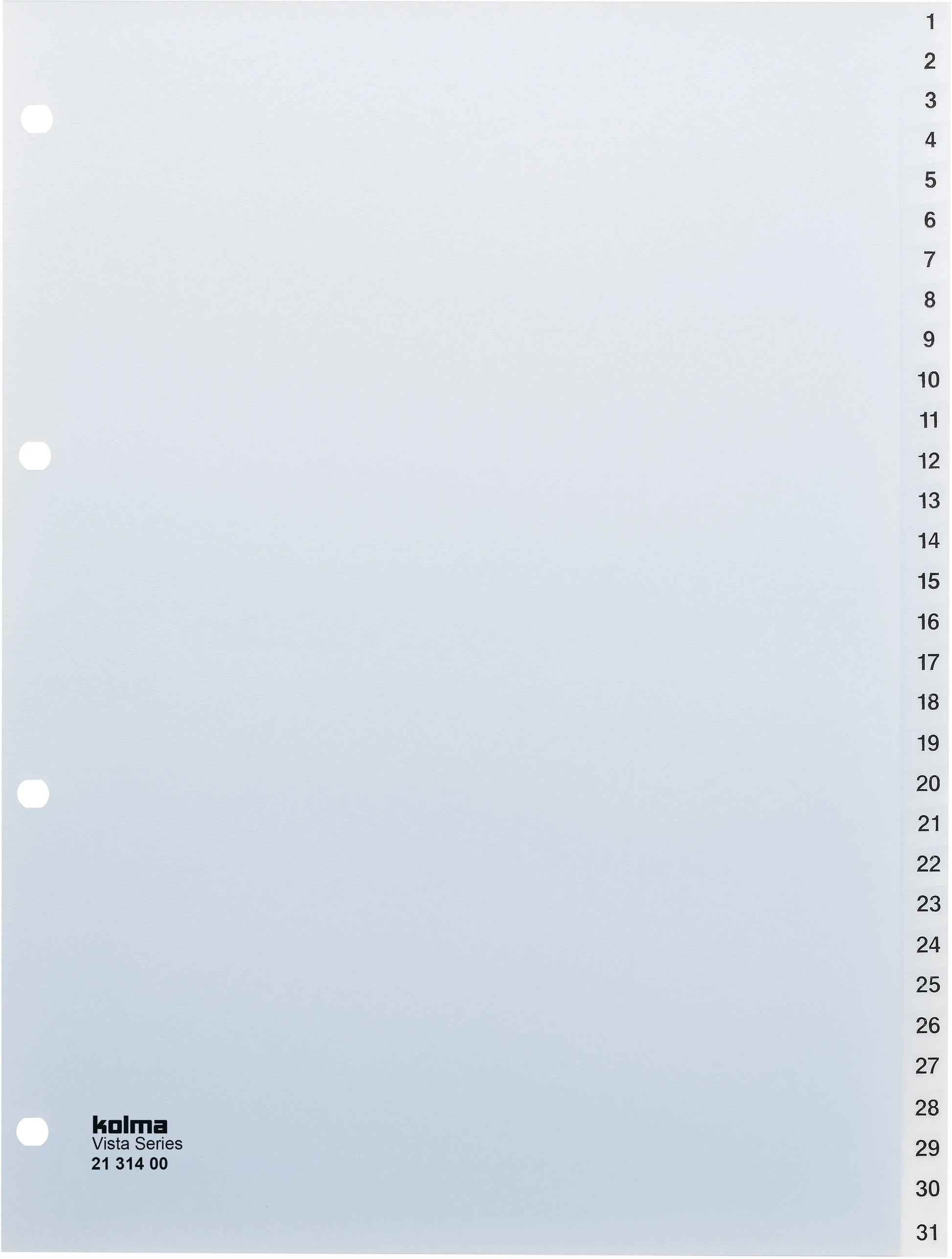 KOLMA Register Vista A4 21.314.00 transparent 1-31 Idealshop