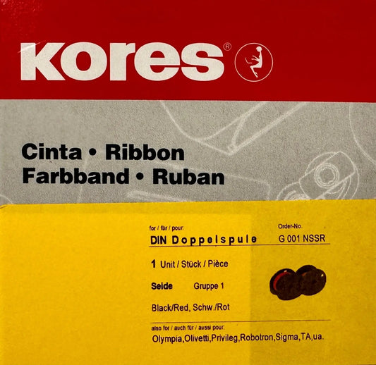 KORES Farbband Seide schwarz/rot Gr.1 Norm 13mmx10m Idealshop