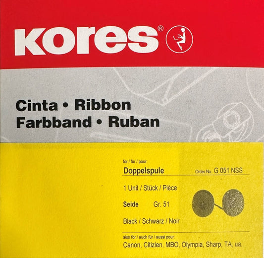 KORES Farbband Seide schwarz-rot Gr.51S/U Adler usw. 13mmx6m Idealshop