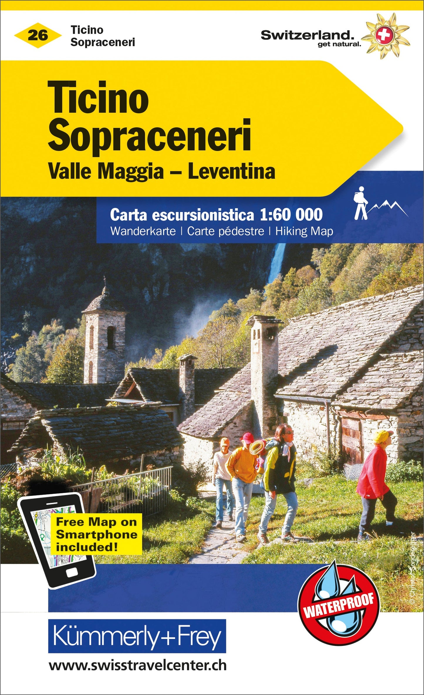 KÜMMERLY+FREY Wanderkarte 325902226 Tessin Sopraceneri 1:60'000 Idealshop