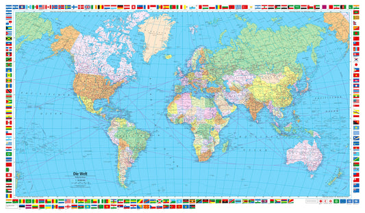 KÜMMERLY+FREY Plano-Weltkarte 87,5x51cm 325994033 politisch 1:50 Mio. Idealshop