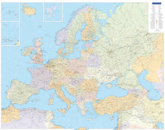 KÜMMERLY+FREY Planokarte Europa 100x126cm 325994156 politisch 1:4,5 Mio. Idealshop
