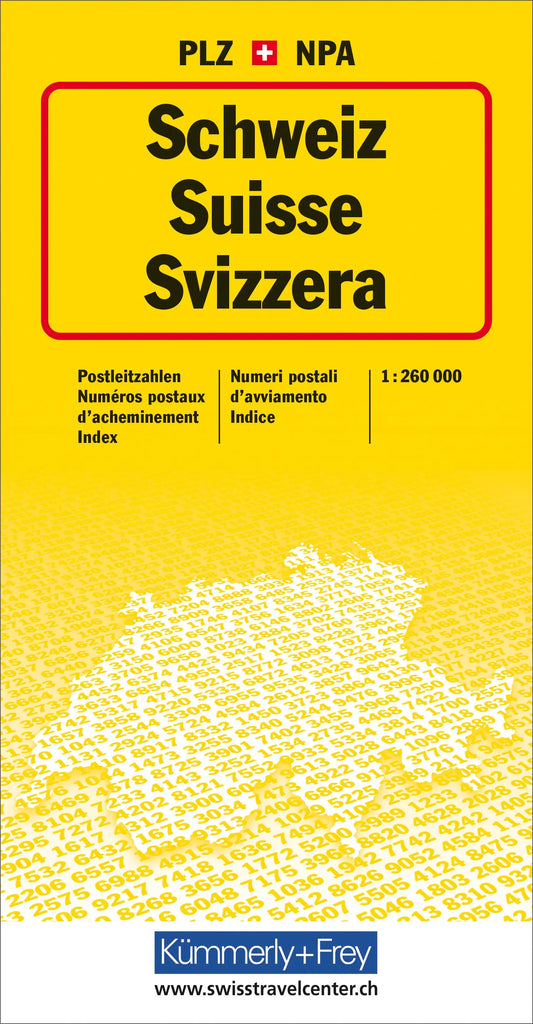 KÜMMERLY+FREY Postleitzahlenkarte CH 325900100 1:260000 Idealshop
