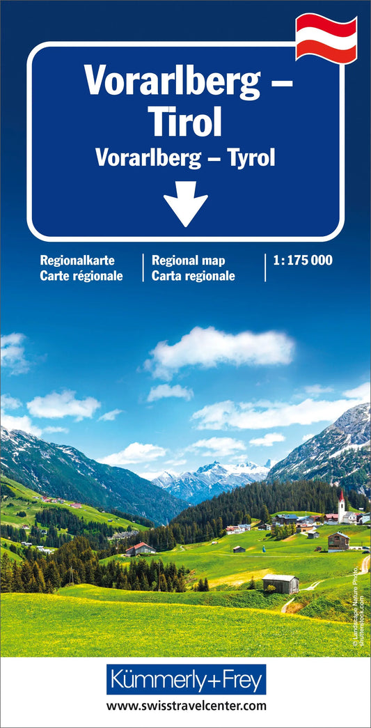 KÜMMERLY+FREY Strassenkarte 3-259-01299- Vorarlberg - Tirol Idealshop