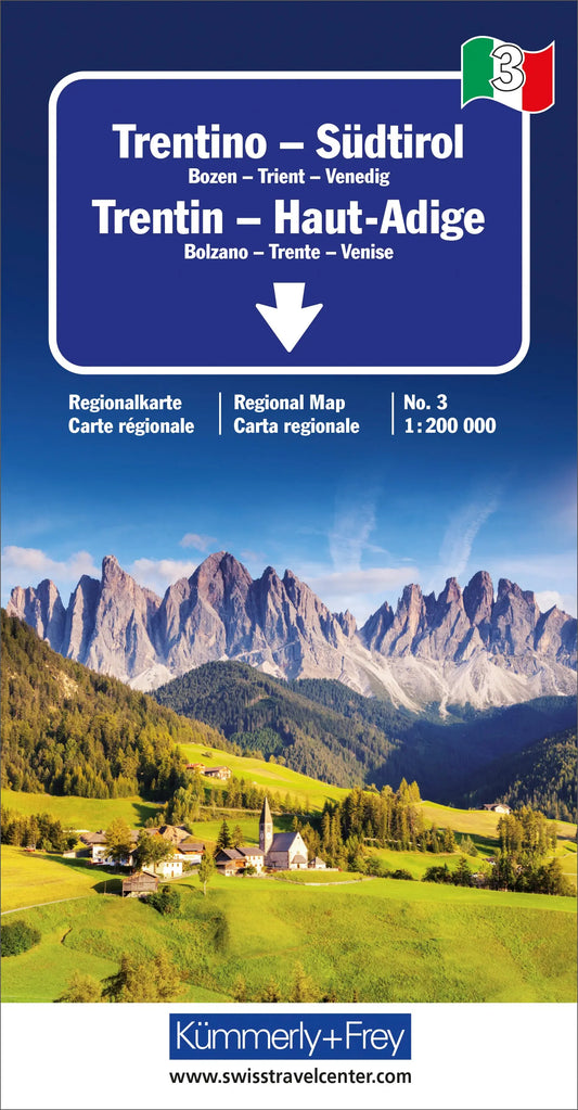 KÜMMERLY+FREY Strassenkarte 3-259-01836- Trentino-Südtirol 1:200'000 Idealshop