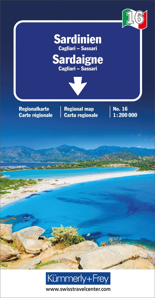 KÜMMERLY+FREY Strassenkarte 325901486 Sardinien 1:200'000 Idealshop
