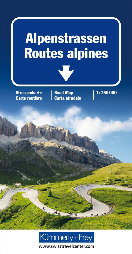 KÜMMERLY+FREY Strassenkarte 325901805 Alpenstrassen (CH/A) 1:750'000 Idealshop
