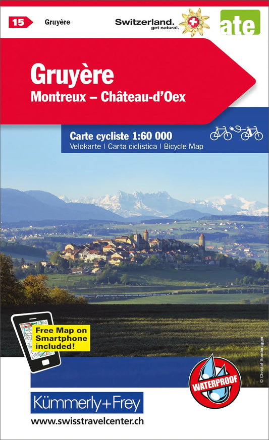 KÜMMERLY+FREY Velokarte 1:60'000 325902415 Gruyere-Montreux-Château dOex Idealshop