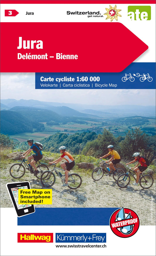KÜMMERLY+FREY Velokarte 325902403 Jura-Delsberg-Biel 1:60'000 Idealshop