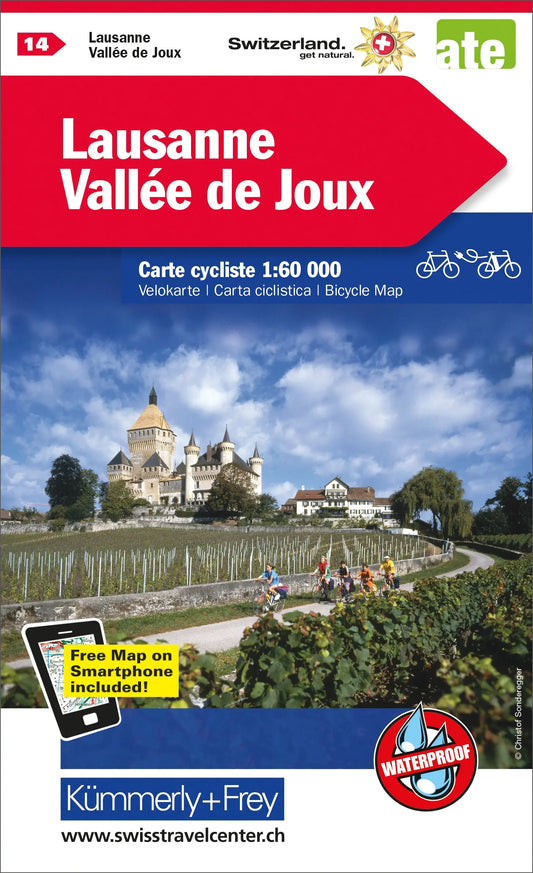 KÜMMERLY+FREY Velokarte 325902414 Lausanne-Vallée Joux 1:60'000 Idealshop