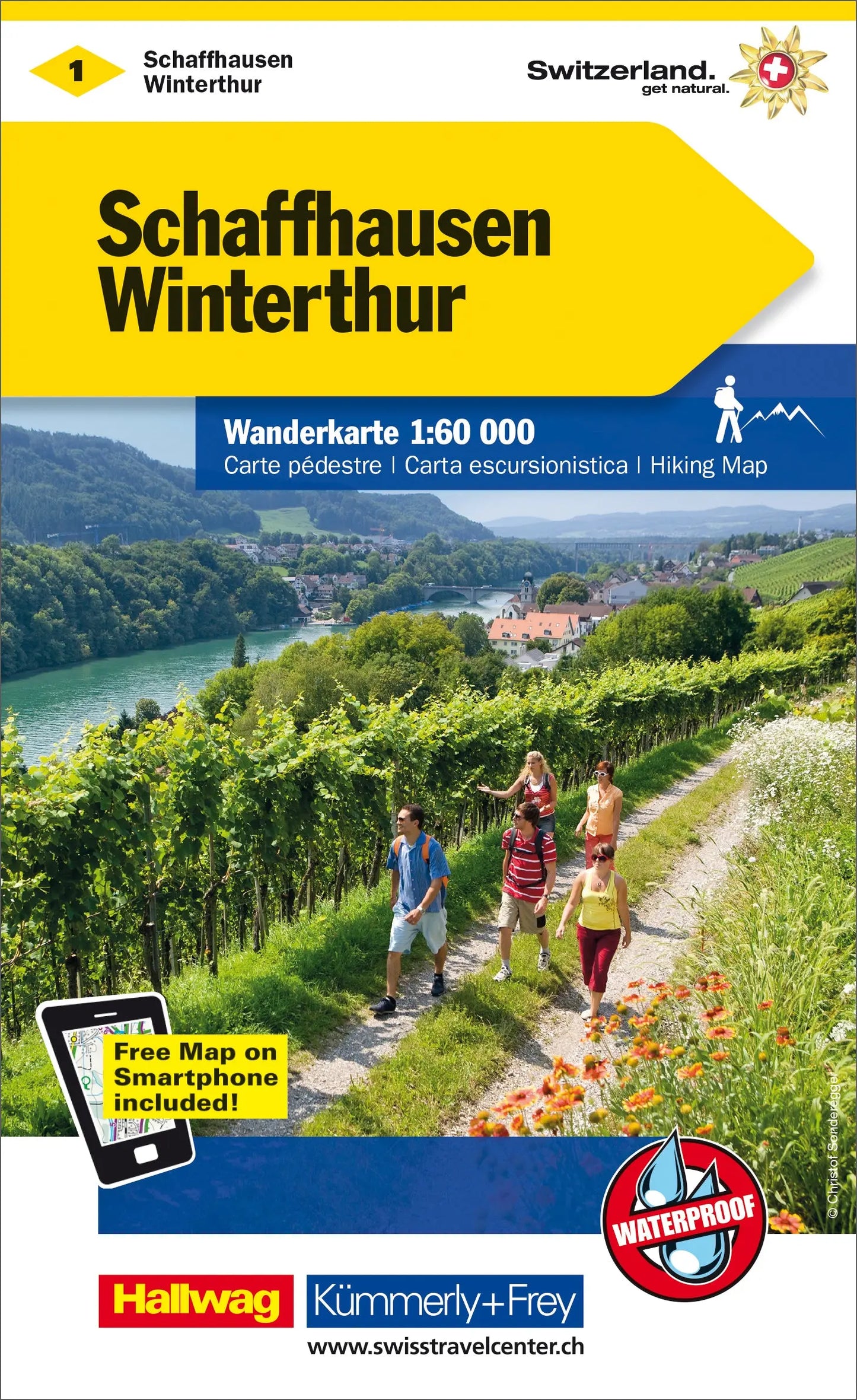 KÜMMERLY+FREY Wanderkarte 1:60'000 325902201 Schaffhausen-Winterthur Idealshop