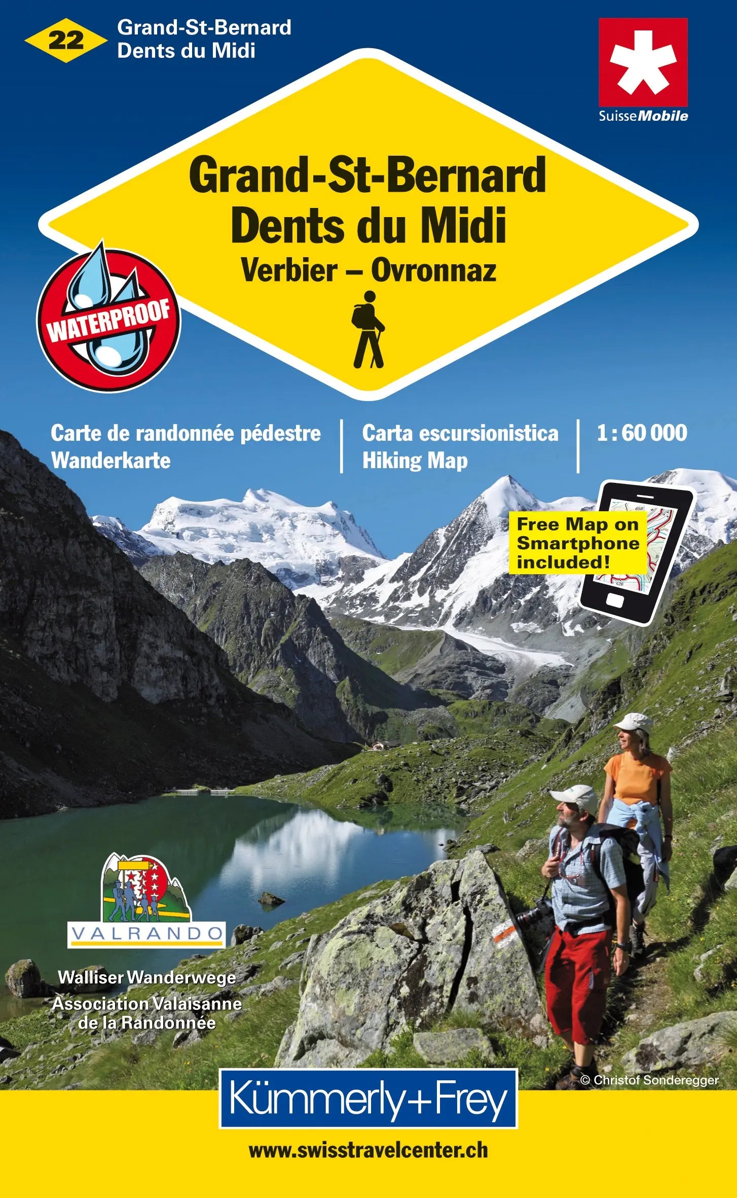 KÜMMERLY+FREY Wanderkarte 1:60'000 325902222 Gr. St. Bernhard/Diablerets Idealshop