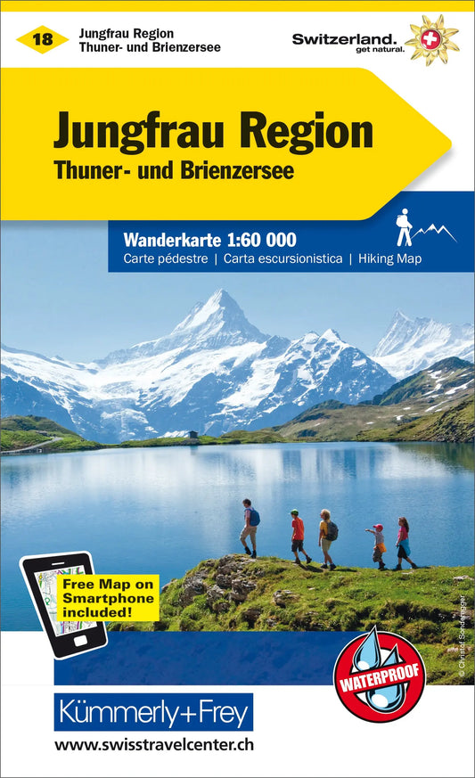 KÜMMERLY+FREY Wanderkarte 325902218 Jungfrau-Region 1:60'000 Idealshop