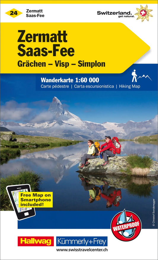 KÜMMERLY+FREY Wanderkarte 325902224 Zermatt-Saas Fee 1:60'000 Idealshop