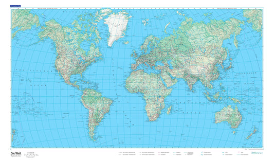 KÜMMERLY  Plano-Weltkarte      87.5x51cm Idealshop