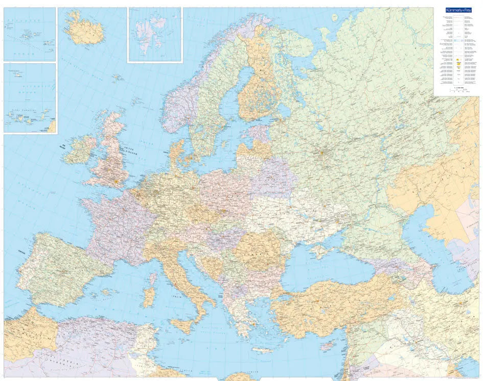 KÜMMERLY  Planokarte Europa    100x126cm Idealshop