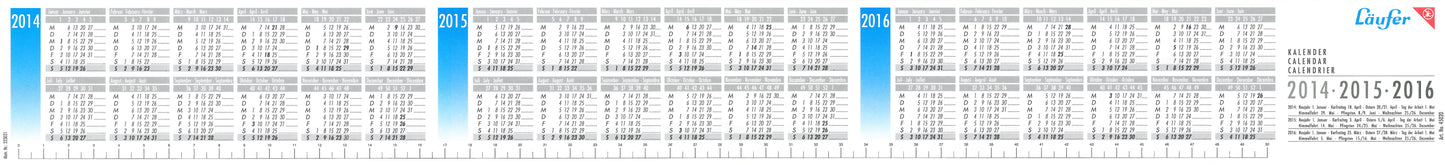 LÄUFER    Ersatzkalenderstreifen 2025-27