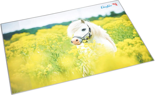 LÄUFER Schreibunterlage 46651 Pferd im Rapsfeld 53x40cm Idealshop