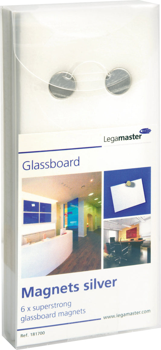 LEGAMASTER Glasboard 7-181700 Magnete silber 6 Stk. Idealshop